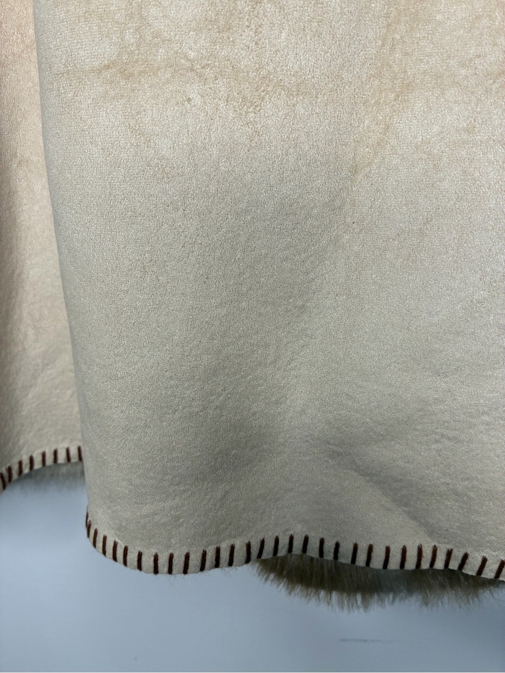 Coldwater Creek Boho, Gorpore, Cream Shearling Jacket with Brown Fur Trim 2X - Picture 6 of 13
